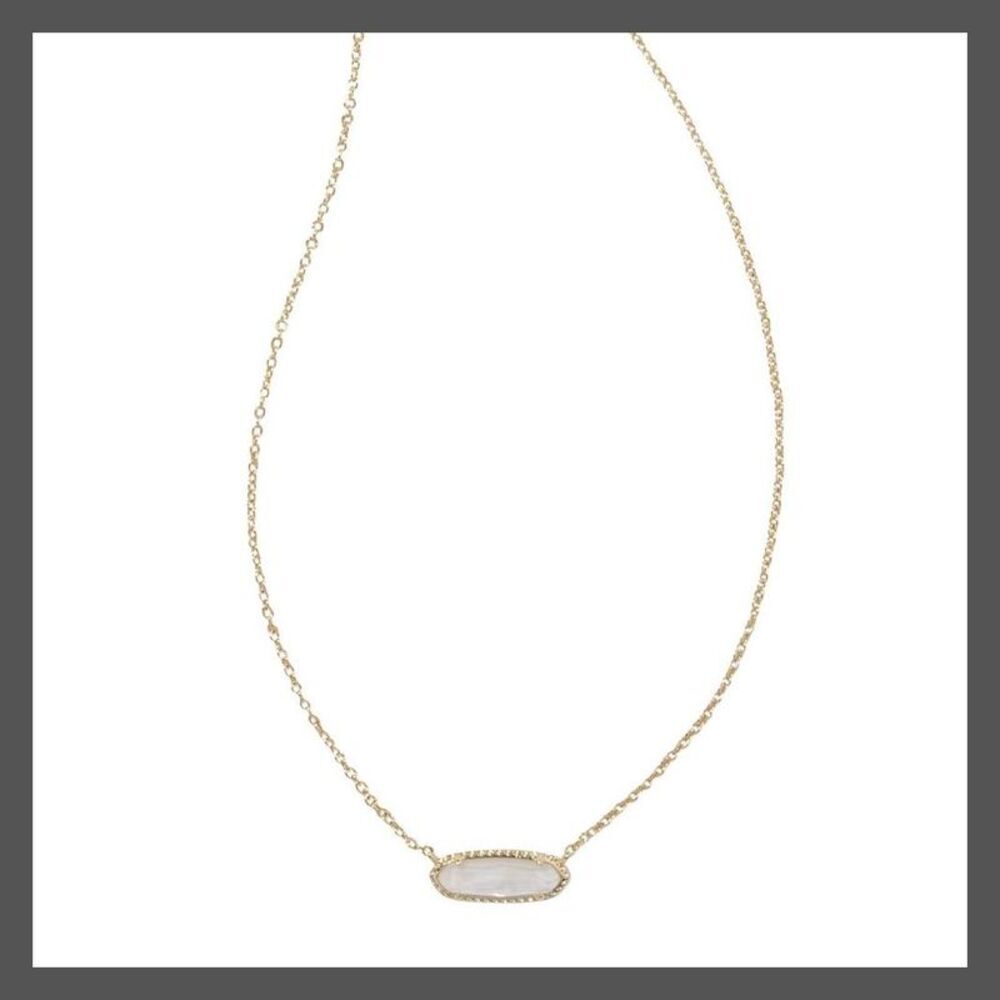 Kendra Scott Eva 14K Gold Over Brass Pendant Neckl Mother of Pearl